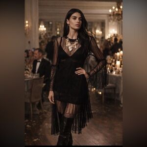 Anthropologie NWT Sheer Lace Tunic size S/M.